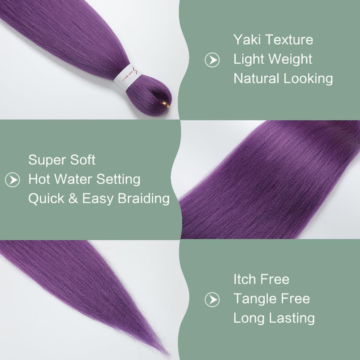 YDDM Capelli Per Treccine Africane Morado Extension Treccine Texture Yaki Easy Install per Principianti 26 Pollici 3 Pezzi Capelli Leggeri e Naturali per Box Braids, Twist e Crochet — view 3