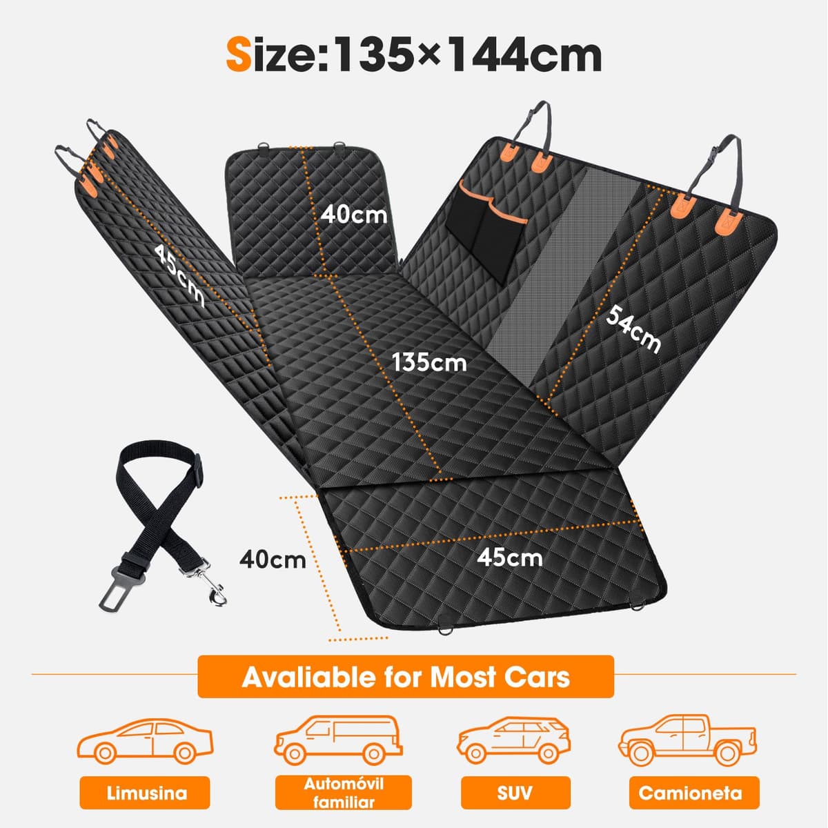 JOEJOY Dog Car Seat Cover Dog Hammock for Car Back Seat With Mesh Window and Side Protection, Rear Seat Covers Back Seat Cover Scratch Proof Nonslip Dog Seat Protector Cover For Most Cars/SUV — view 5