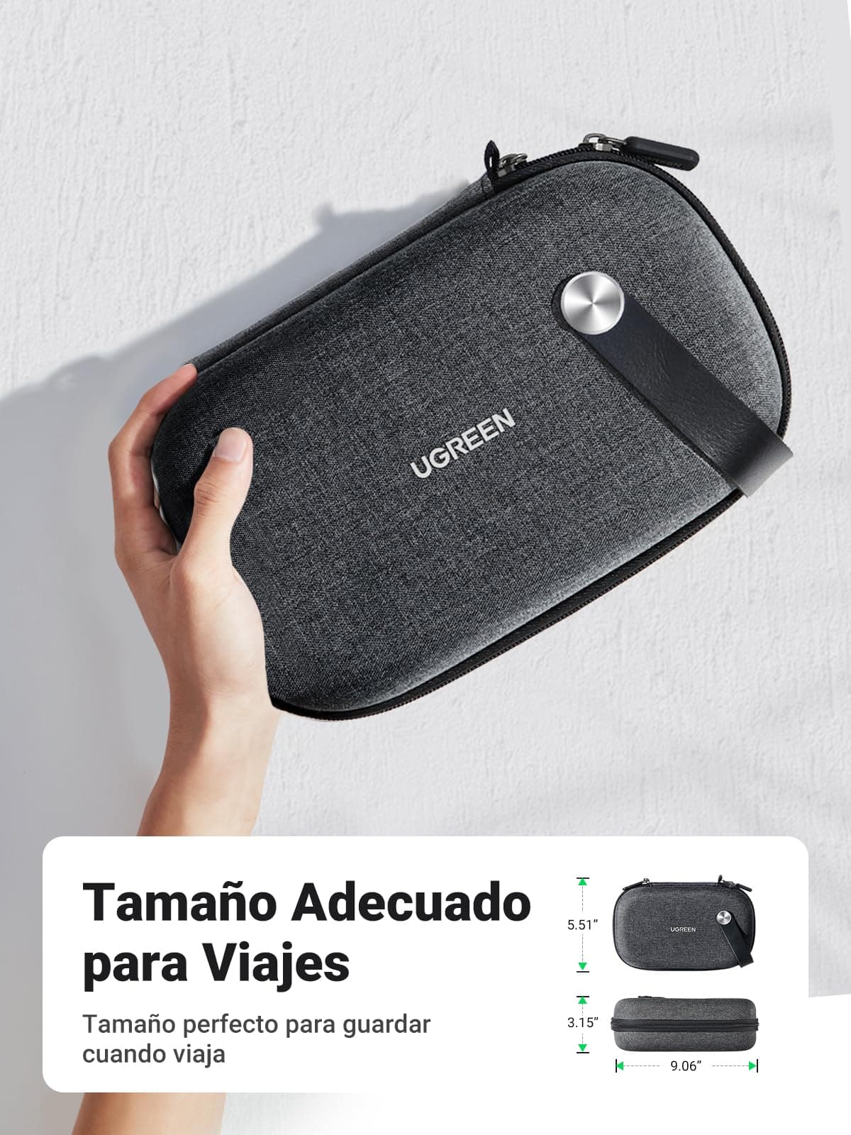 UGREEN Organizador Viaje Almacenamiento de Accesorios Electrónicos, Bolsa de Cable Impermeable, Protección a Prueba de Golpes, para Memoria USB, Cargador de Disco Duro, Batería — view 2