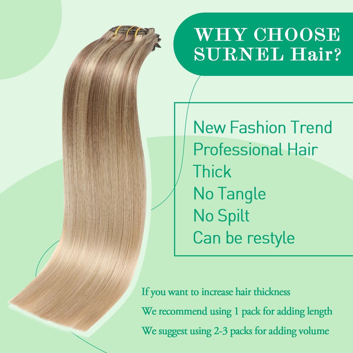 SURNEL Extensiones Clip Pelo Natural 100g 35cm 6 Piezas Castaño Chocolate Extensiones De Clip De Humano Real Extensiones Pelo Natural Remy (C#4-35cm) — view 19