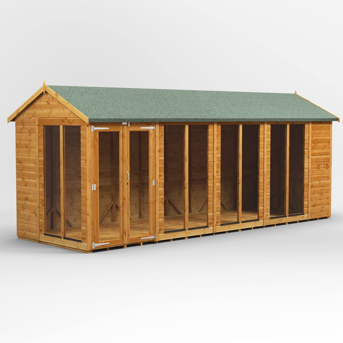 Powersheds High Grade Premium Apex Summer House Wooden Shed with Security Features, PVC Window Sills, Door & Window Flexibility, made from Extra Thick Timber — view 5