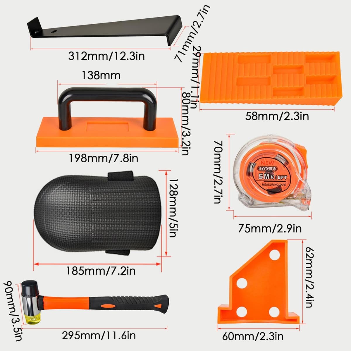 Laminate Repair Kit, Hardwood Flooring Tools, Plank Flooring Tools, Flooring Repair Kit, Flooring Tools for Home, Home Improvement Flooring Kit, 107 Pieces Flooring Kit for Home Improvement — view 2