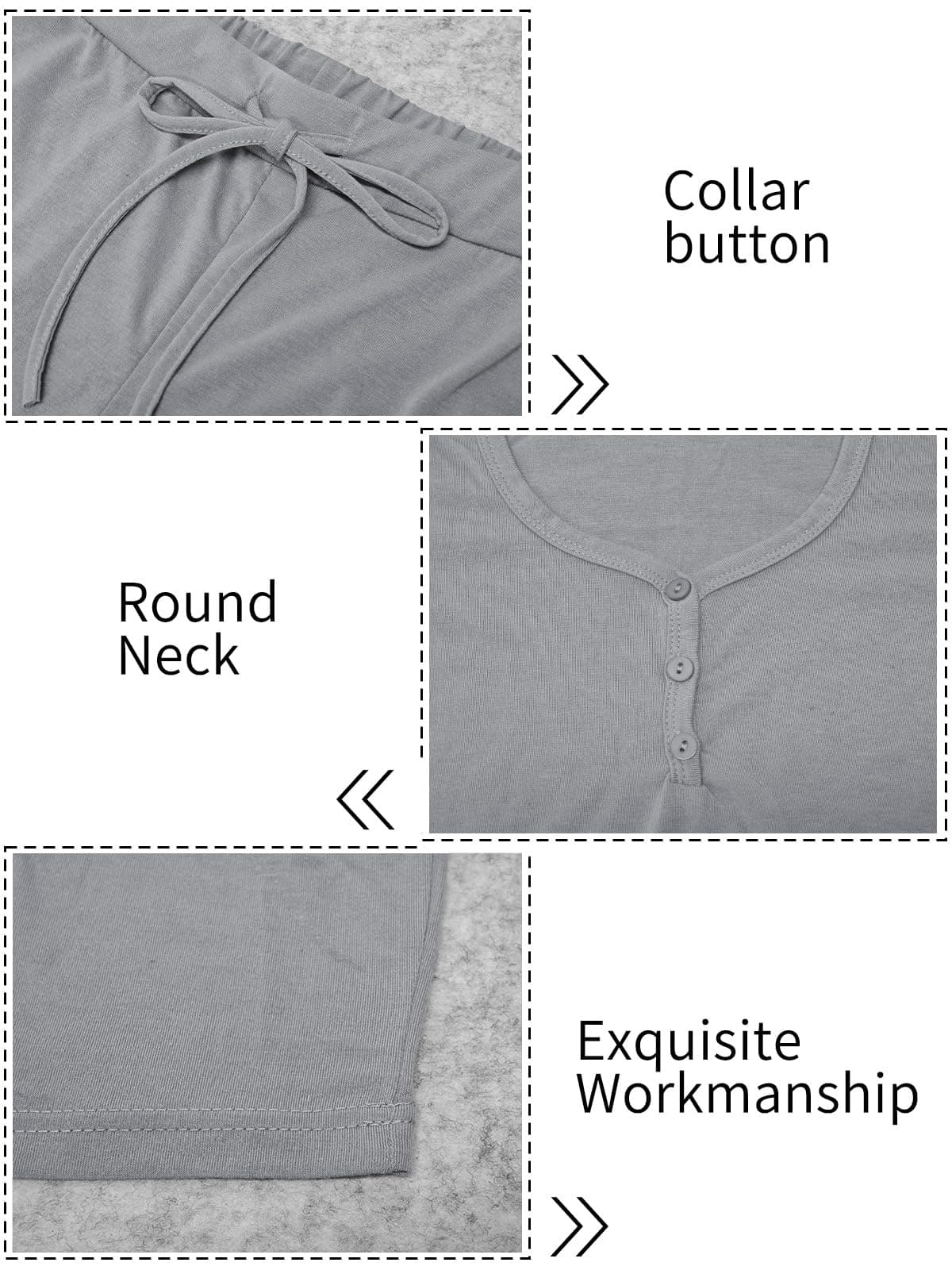 Rayson Conjunto Deportivo Mujer 2 Piezas Manga Corta Top y Pantalón Chándales Para Mujer de Cintura Alta con Cordón para Fitness Yoga — view 5