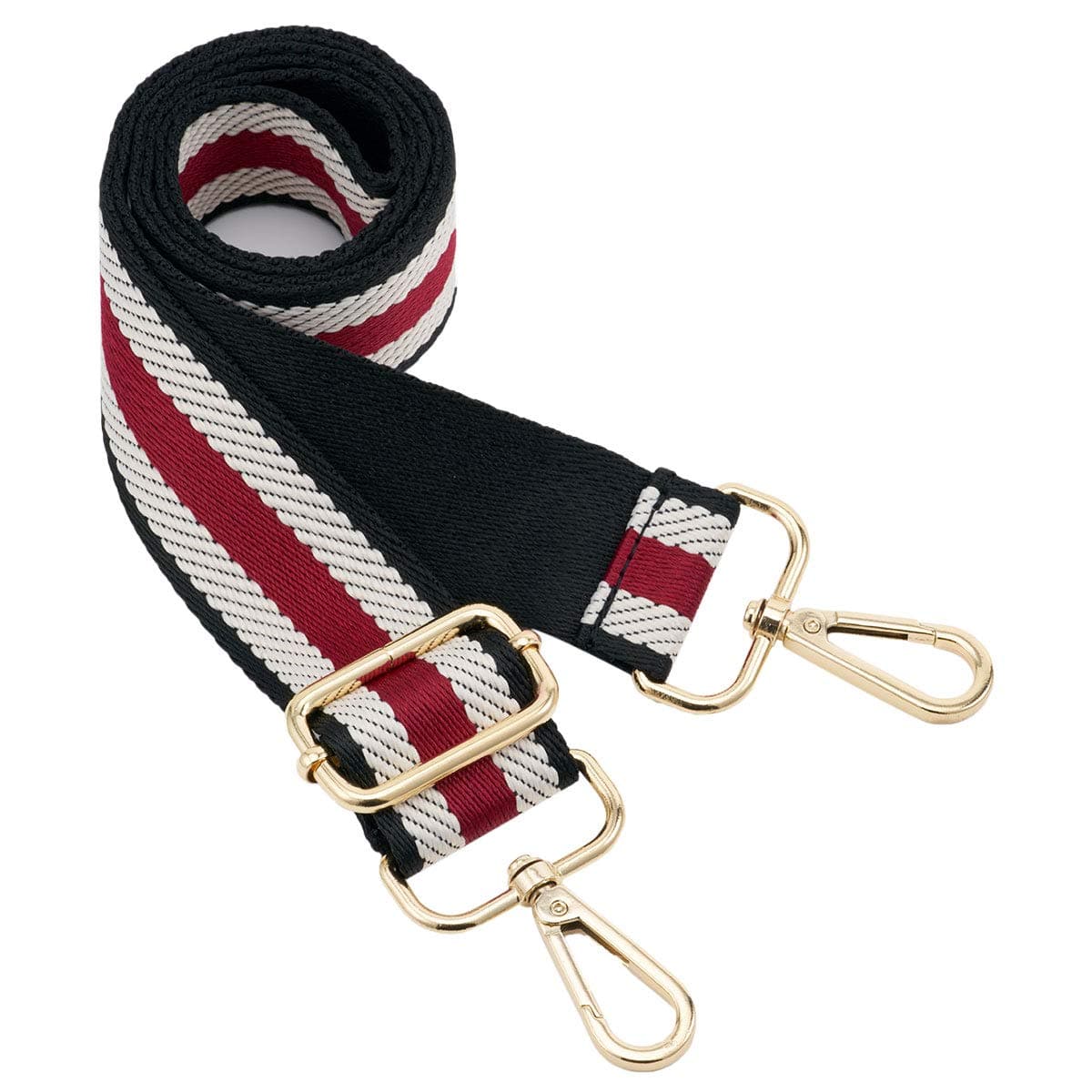 ZOOEASS Wide Shoulder Strap, Guitar Style Adjustable Purse Strap with Gold Buckle Replacement Woven Crossbody Straps for Handbags((3.8CM) Shining Black) — view 10
