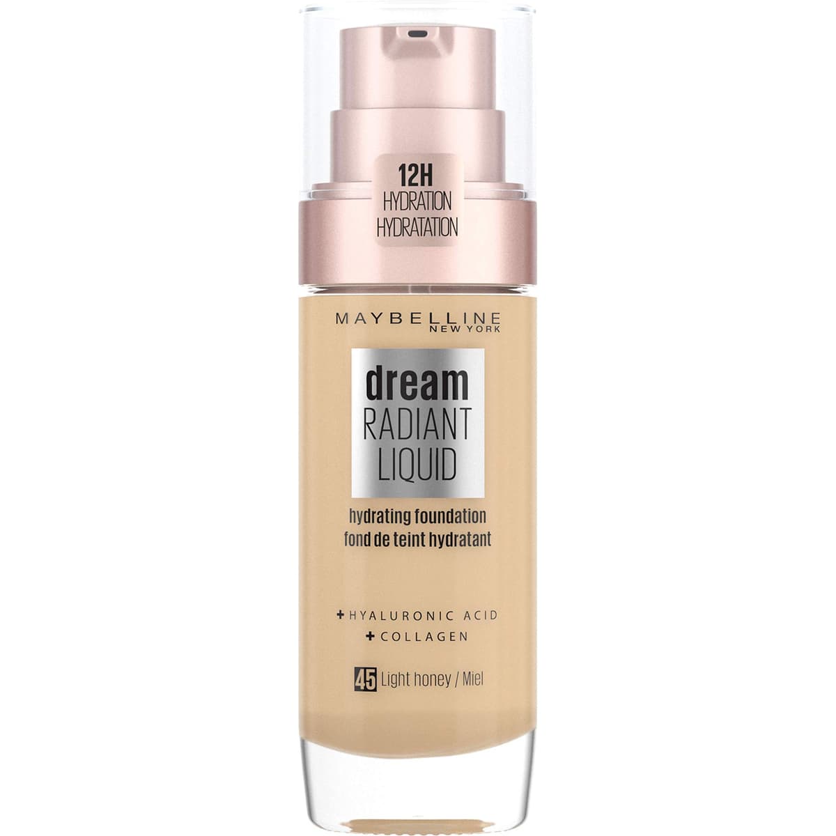 Maybelline Foundation, Dream Radiant Liquid Hydrating Foundation with Hyaluronic Acid and Collagen - Lightweight, Medium Coverage Up to 12 Hour Hydration, 30 Sand — view 48