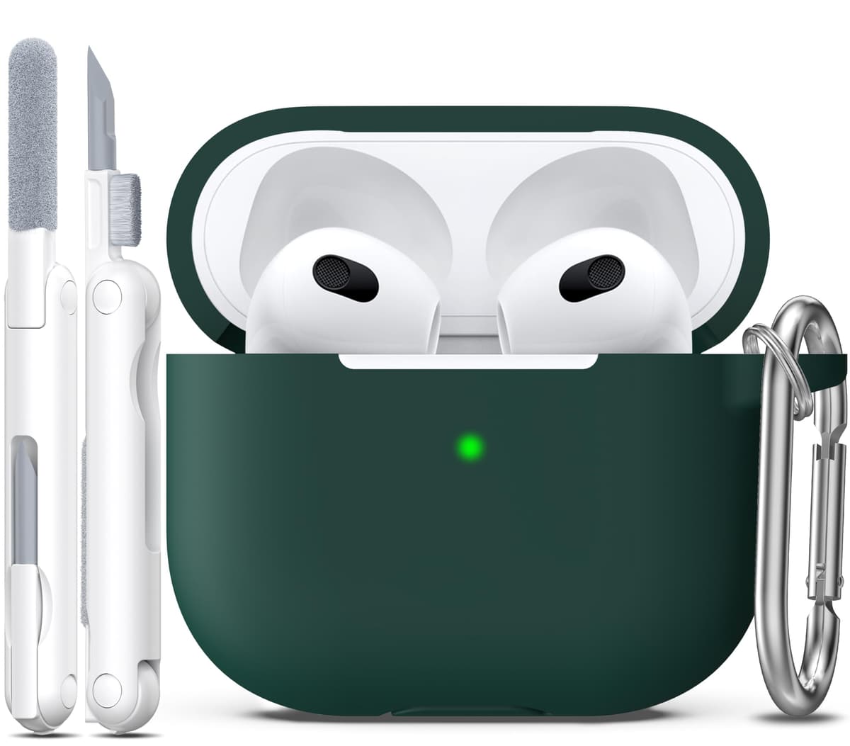 R-fun Funda para AirPods 4 con Kit de Limpieza, Case de Silicona Suave con Llavero, Funda Protectora Completa para Hombres y Mujeres, Compatible con Apple Latest Airpods 4th, Rojo — view 64