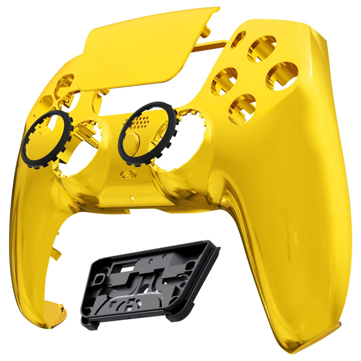 eXtremeRate Luna Rediseñado Carcasa Frontal con Panel Táctil Compatible con ps5 BDM-010 BDM-020 BDM-030 BDM-040 Control Placa Frontal Funda Portectora Compatible con ps5 Mando(Dorado Cromo) — view 4
