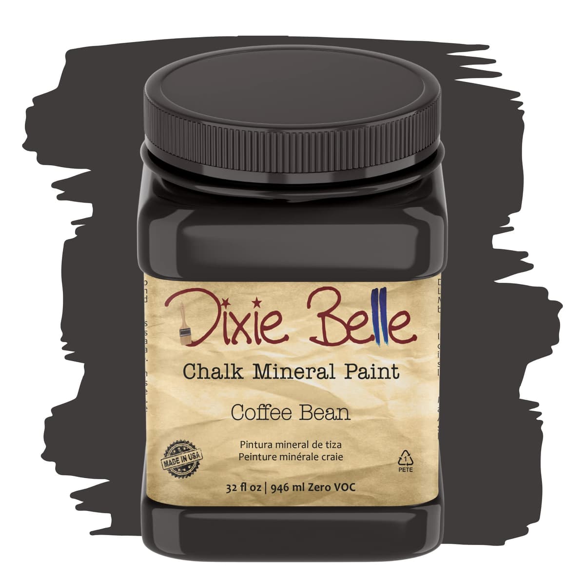 Dixie Belle Paint Company Chalk Finish Furniture Paint - Caviar (32oz) - Matte Black Chic Chalk Mineral DIY Furniture Paint — view 90