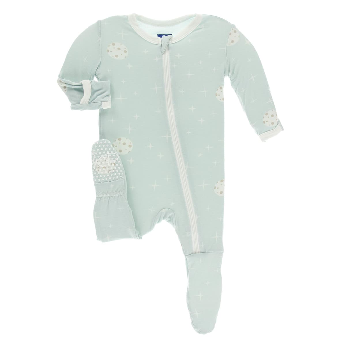 KicKee Pants Little Girls Basic Footie with Zipper - Lotus, 6-9 Months — view 29