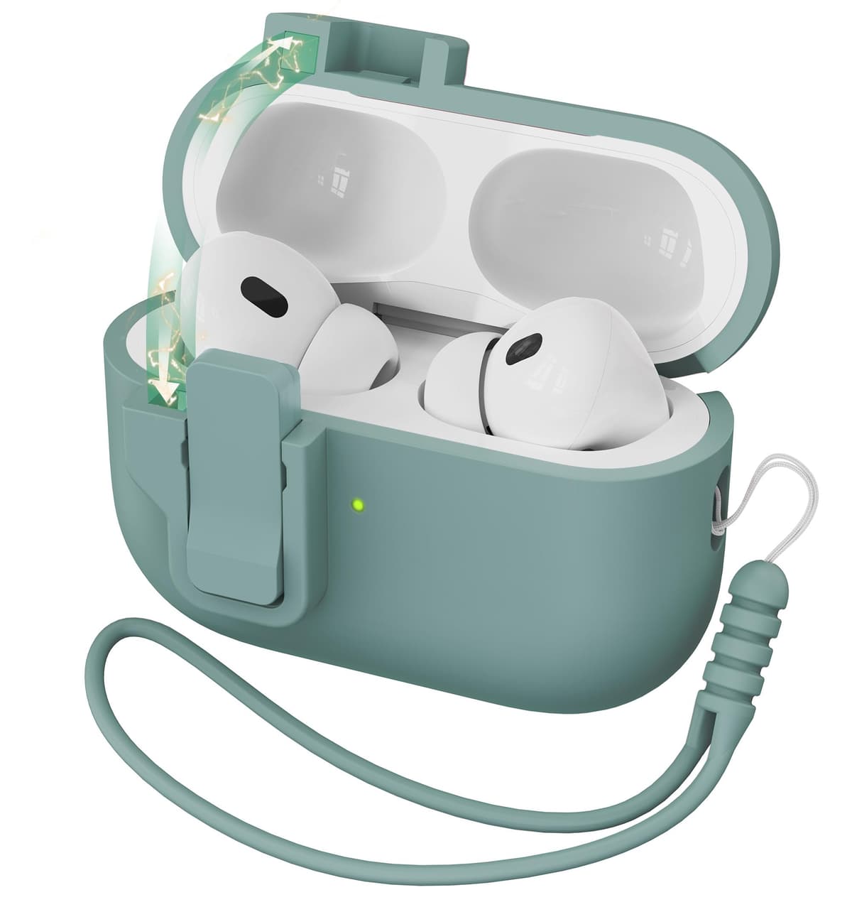 R-fun Funda para AirPods 4 con Kit de Limpieza, Case de Silicona Suave con Llavero, Funda Protectora Completa para Hombres y Mujeres, Compatible con Apple Latest Airpods 4th, Rojo — view 16