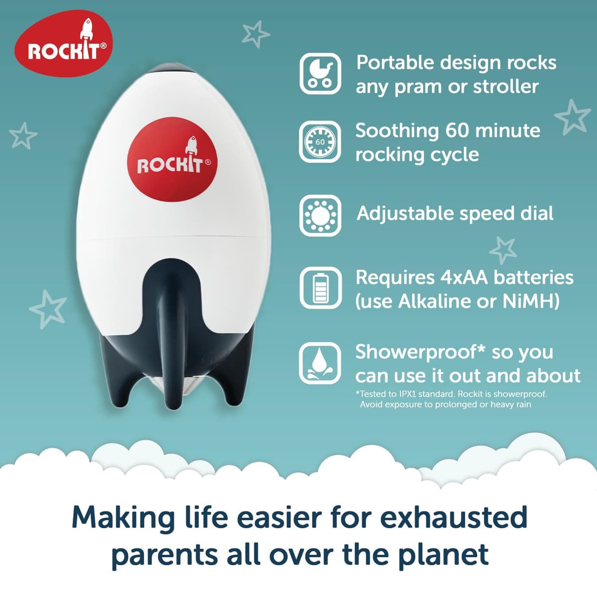 Rockit Portable Baby Rocker (AA Battery Version). Fits Any Stroller, Pram, Pushchair or Buggy — view 3