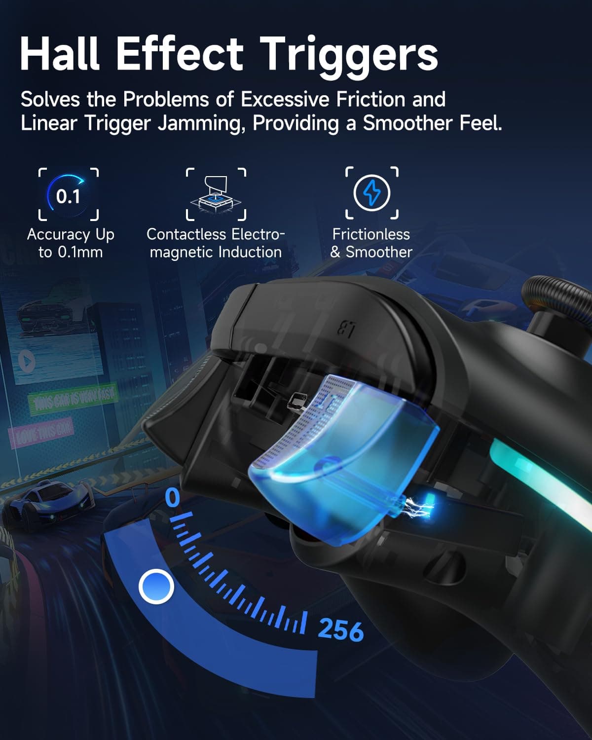 EasySMX X15 Wireless PC Controller with Hall Triggers, Hall Joysticks, Enhanced Bluetooth Game Controller,No Drift No Deadzone effect, Compatible with Windows PC, Android, Steam and Switch — view 7