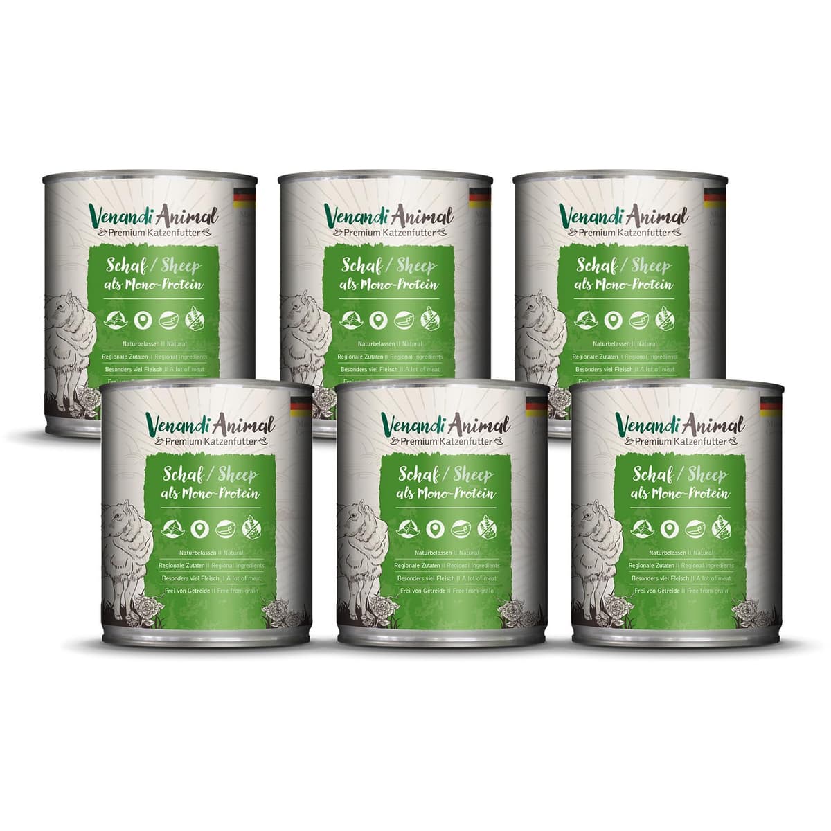 Venandi Animal Premium Cat Food, Horse as Monoprotein, Wet Food, Grain-Free and Natural, Pack of 6 (6 x 200 g) — view 24