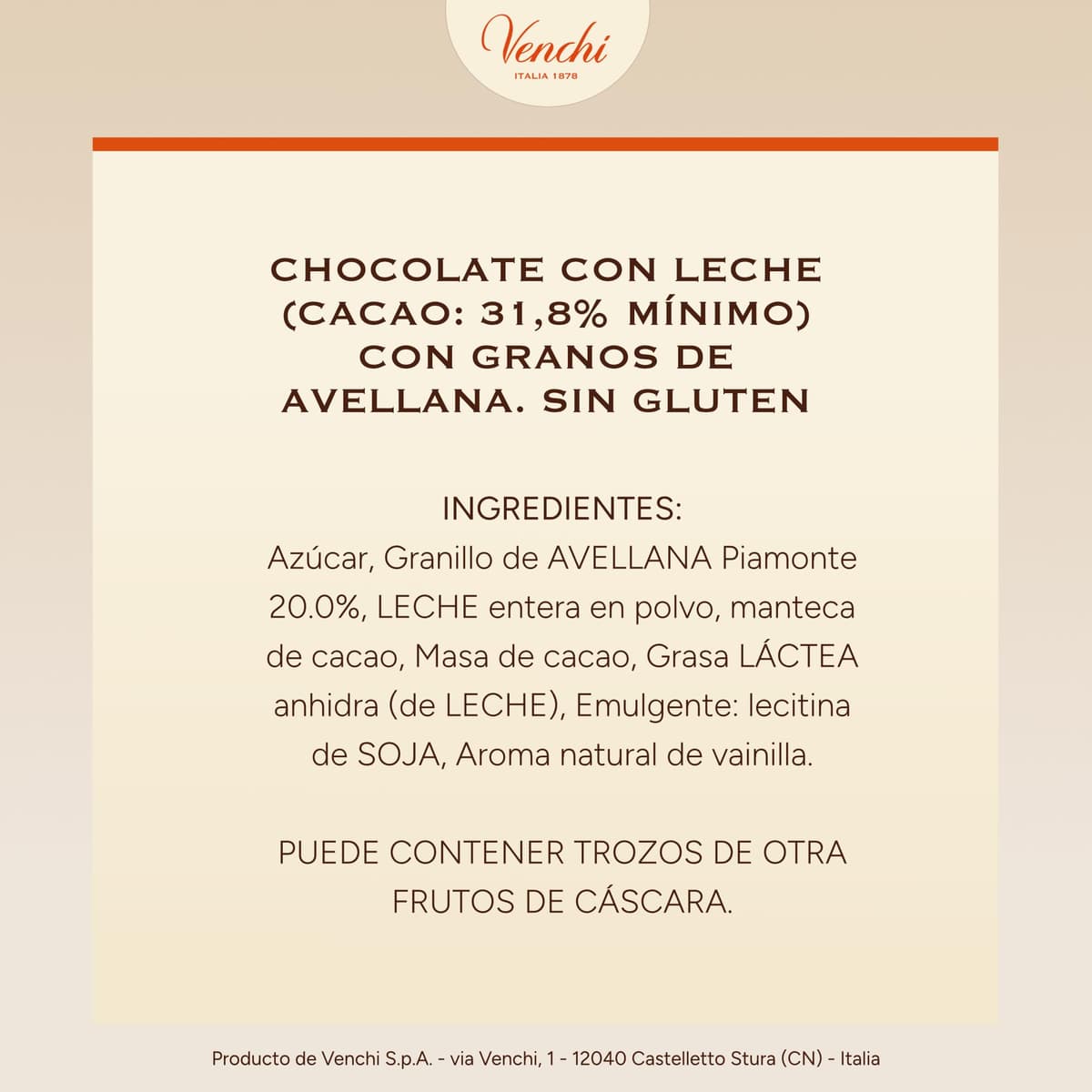 Venchi - Huevo de Chocolate Mignon con Leche y Avellanas, 70 Gr, con Granillo Grueso de "Avellana Piamonte", Sin Gluten, Colección de Pascua Venchi, Idea de Regalo — view 2