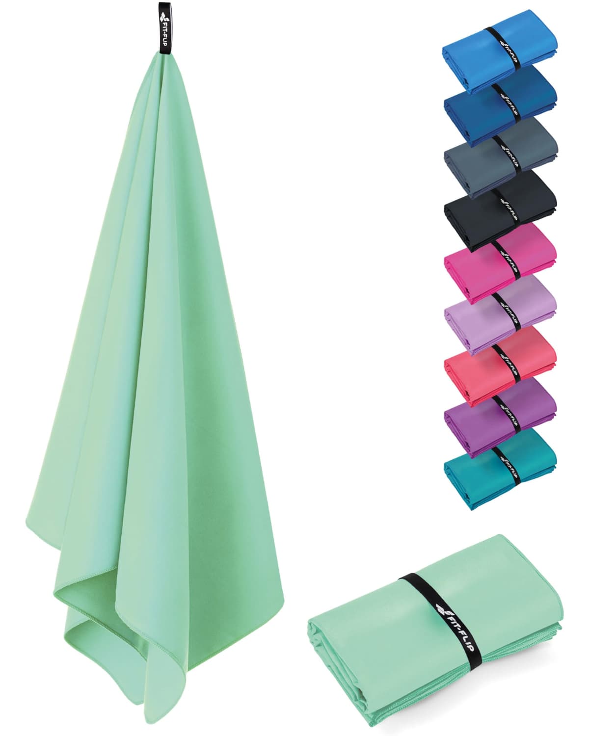 Fit-Flip Toalla Microfibra Gimnasio - compacta, Ultraligera y de Secado rápido – Toallas para Gym, Piscina, Viaje, Natacion y Playa Grande — view 16