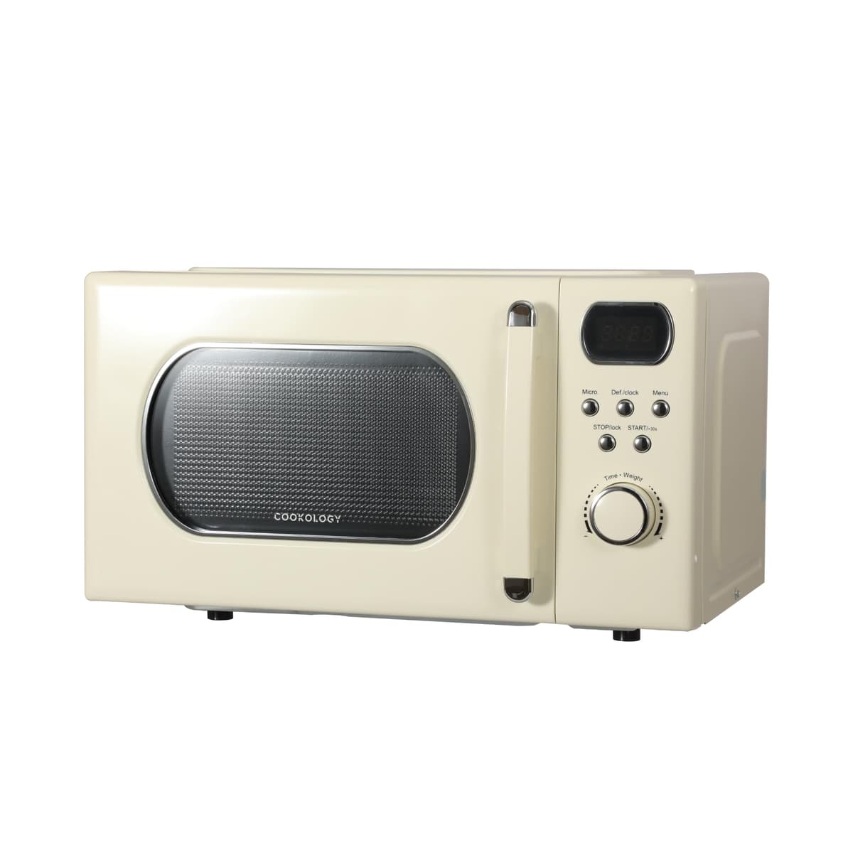 Cookology RETDD20CR Freestanding Retro Microwave - 20 Litre Capacity - With 25.5cm Turntable - 800W Microwave - 8 Auto Cooking Programs - 5 Cooking Power Levels - Defrost Setting - Cream
