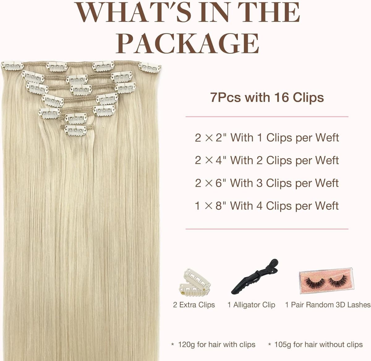 GOO GOO Clip in Hair Extensions Human Hair, 18inch 150g 9Pcs, #2 Dark Brown, Hair extensions for women, Human Hair Extensions Clip in — view 217