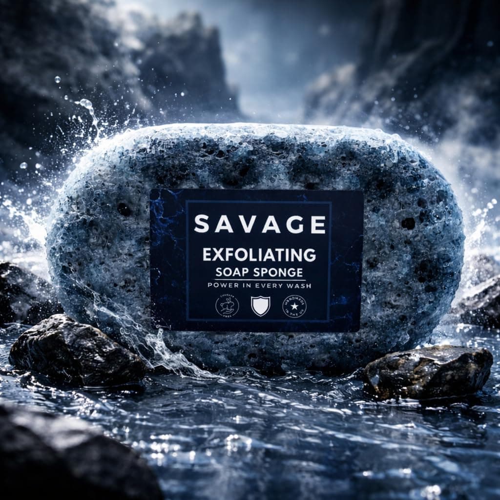 Exfoliating Soap Sponges - Perfume/Aftershave Fragranced - Vegan Friendly - Cruelty Free (Savage (Men)) — view 2