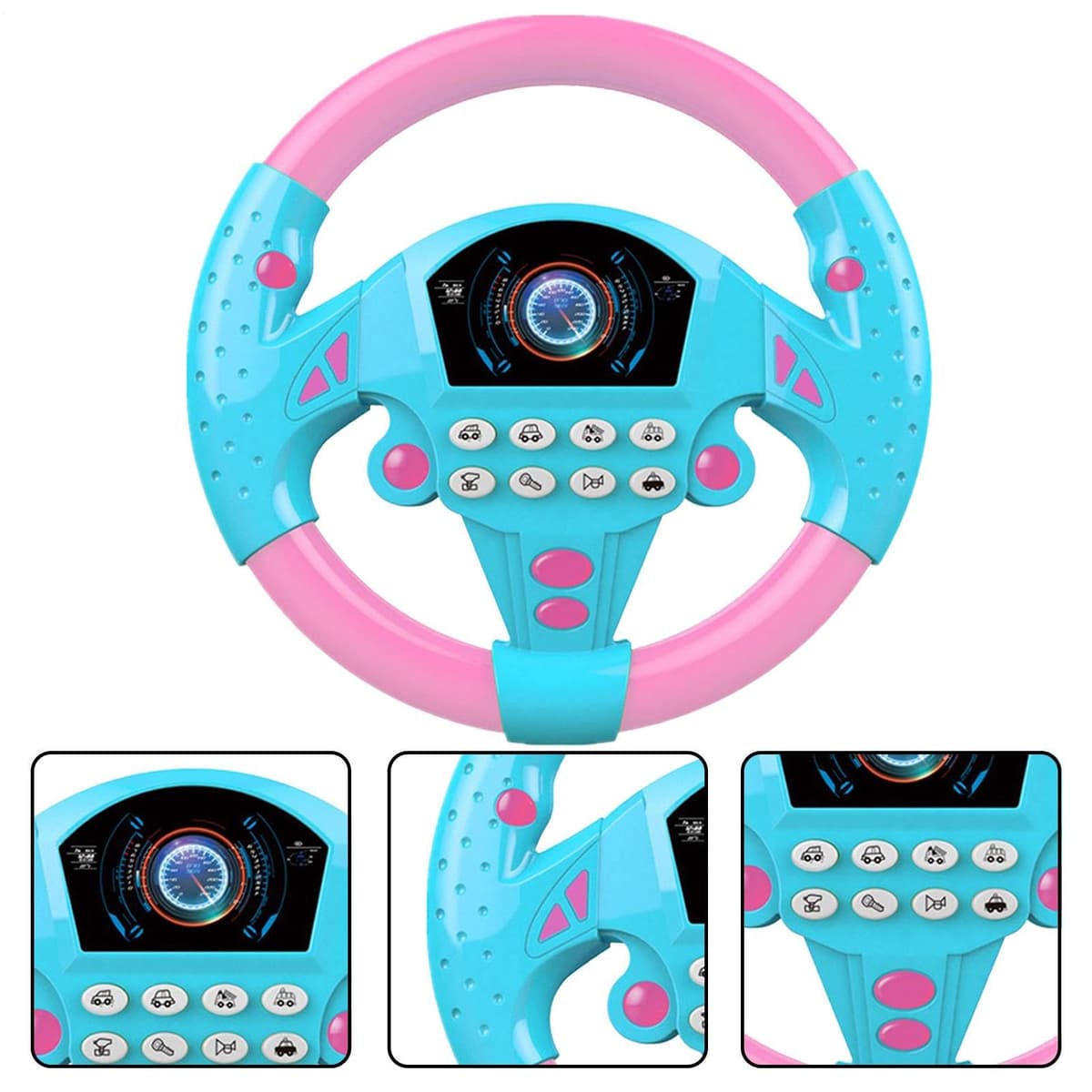 Juguete De Volante para Niños, Volante De Simulación Juguete con Luce Y Sonido, Rotación Controlador Portátil Simulado Vol-Ante Juguetes, para Niños Y Niñas — view 2