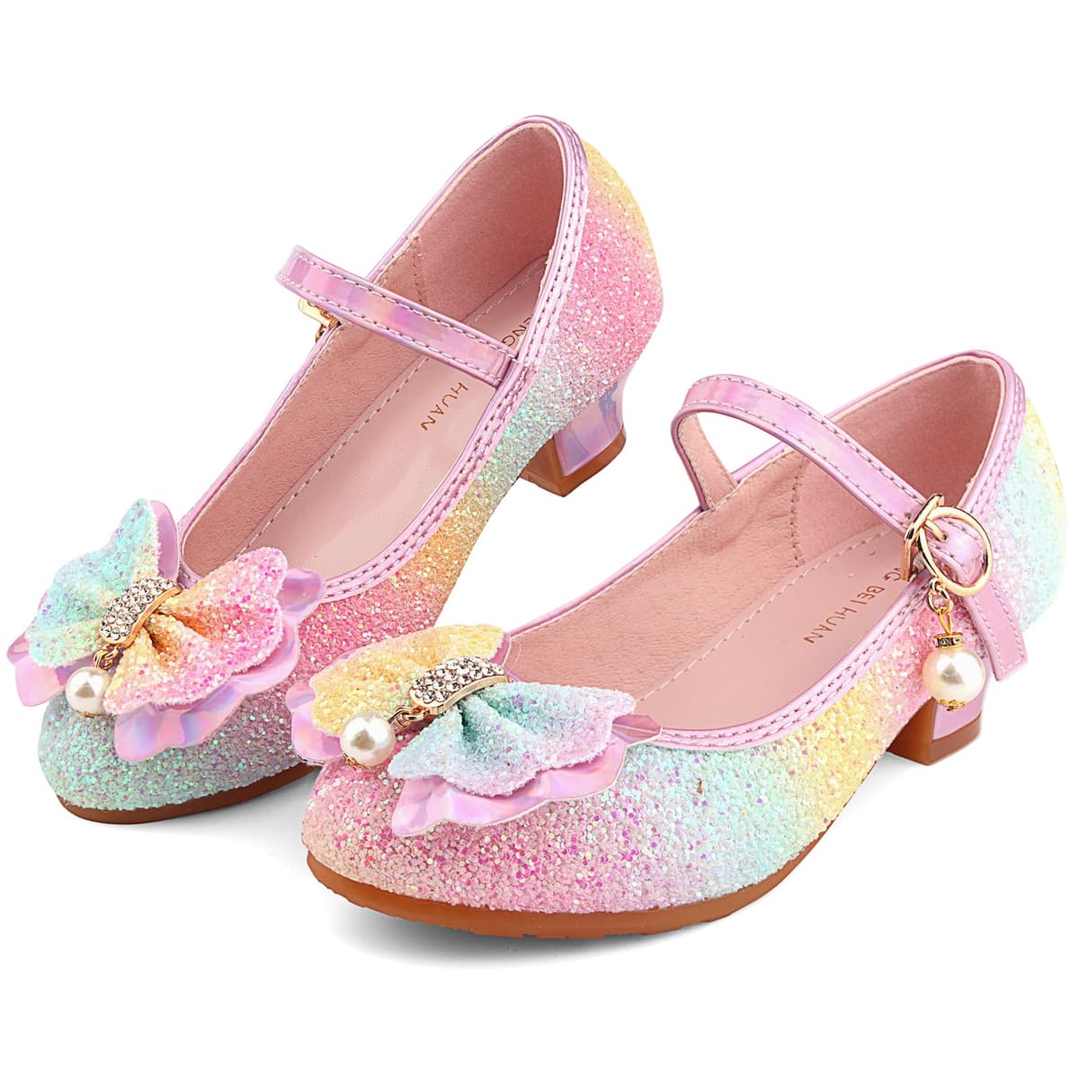 Girl's Princess Mary Jane Pump Shoes - Pink Silver Blue Purple White - Size 12 Months
