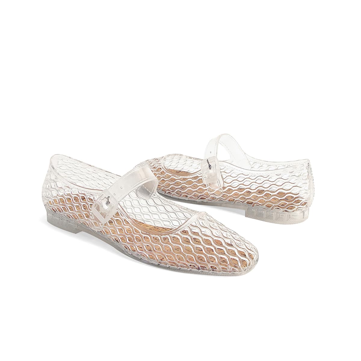 DOEYG Jelly Mary Ballet Flats for Women Jelly Sandals Shoes Women Beach Jellies Mary Jane Flats Ballerina Shoes — view 4