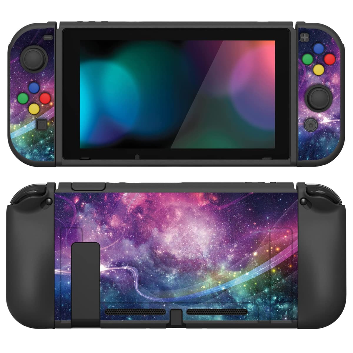 playvital ZealProtect Soft Protective Case for Nintendo Switch, Flexible Cover Protector for Switch with Screen Protector & Thumb Grip Caps & ABXY Direction Button Caps - Cherry Bunny & Cherry Bear — view 11