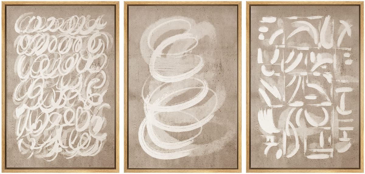 SIGNWIN Framed Canvas Print Wall Art Set Coastal Serenity Abstract Seaside Illustrations Modern Art Decorative Rustic Calm/Zen for Living Room, Bedroom, Office - 24"x36"x3 Natural — view 79