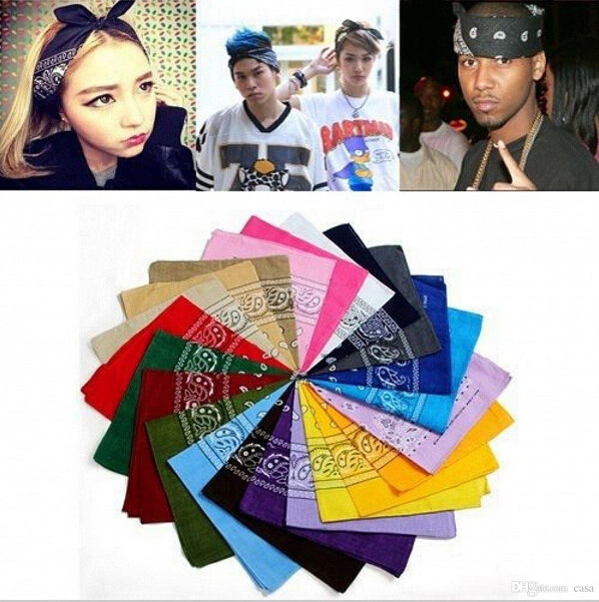 Boolavard 100% Cotton 1pcs, 6pcs or 12pcs Pack Bandanas with Original Paisley Pattern Colour of Choice Headwear/Hair — view 5