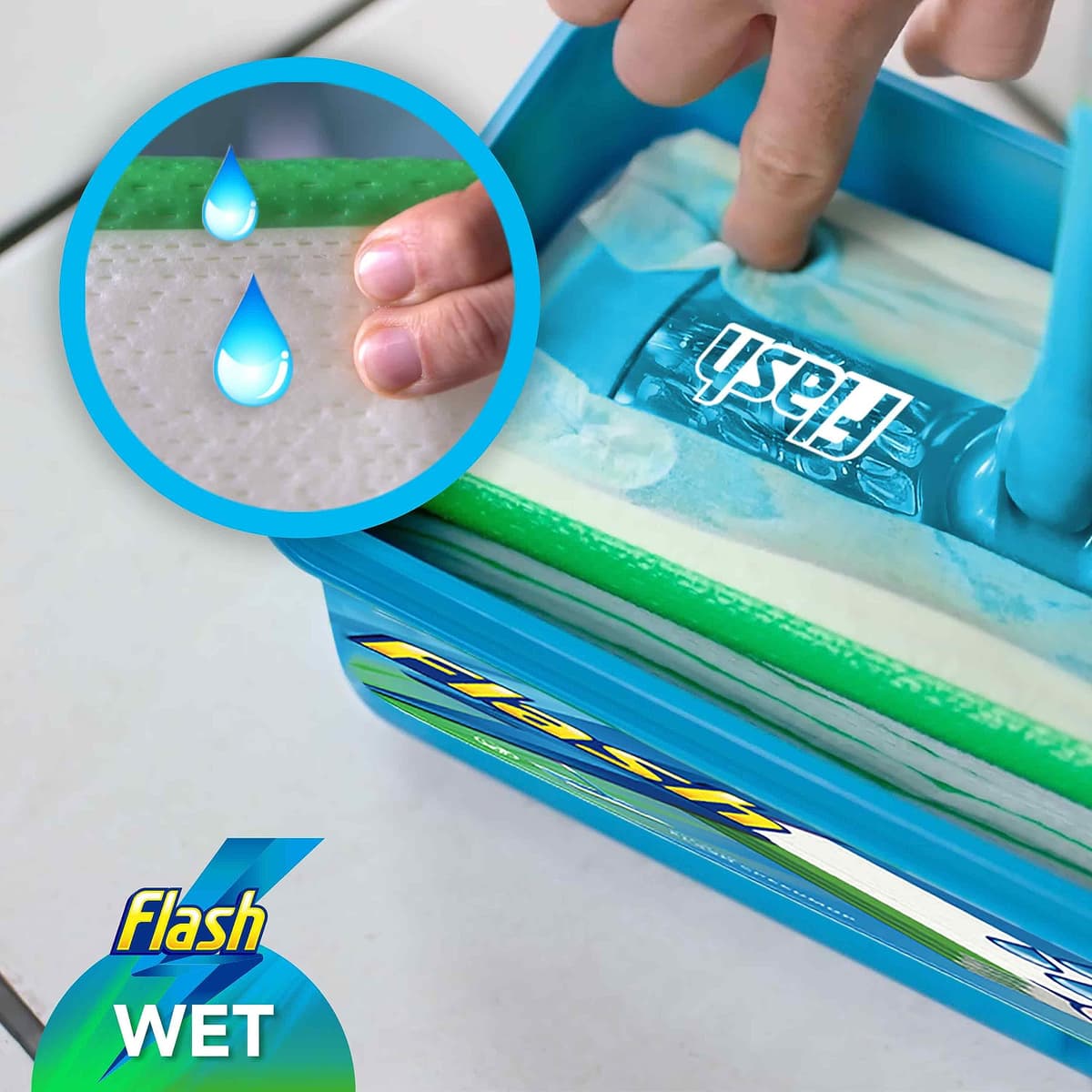 Flash Speedmop Wet Floor Cleaning Wipes, 96 Cloths (24x4), Antibac Lemon Multi-Surface, Trap & Lock Daily Dirt, Grease & Grime Without Getting Down On Your Knees ( Package may vary) — view 4