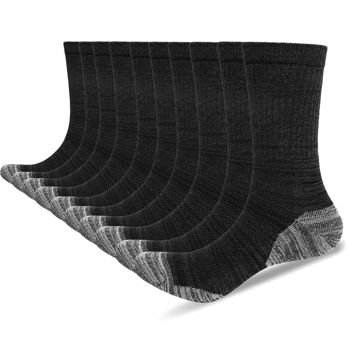 PUTUO Calcetines de Trabajo Hombre Reforzados: Calcetines Hombre Altos de Algodón - Work Socks Transpirable Anti-ampollas per Trabajo Deporte Running 5 pares
