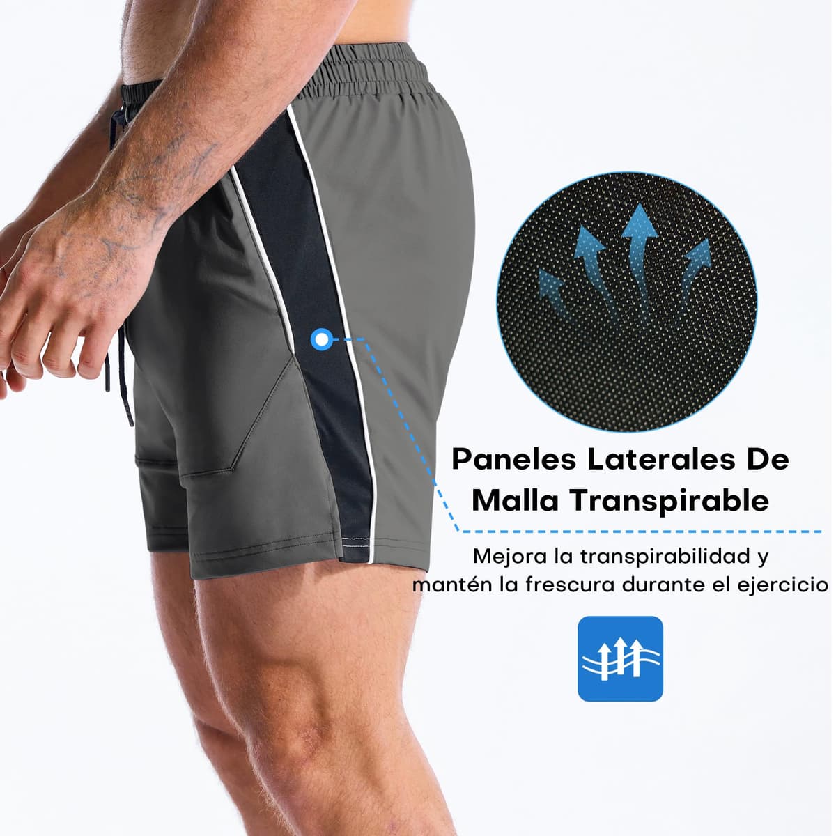 ZENWILL DRI-Armor Pantalones Cortos Hombre Deporte Cremallera Pantalon Corto Running,Ligeros Pantalón Corto Gym Secado Rápido — view 5