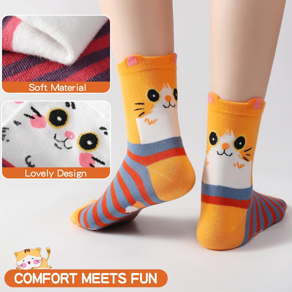 Kyralyn Birthday Gifts for Women Her Cat Socks, Cute Gifts Socks for Cat Lover Mum Teenage Girls Ladies Girlfriend Sister Nana, Unusal Surprise Friendship Besties Retirement Anniversary Present Idea — view 4