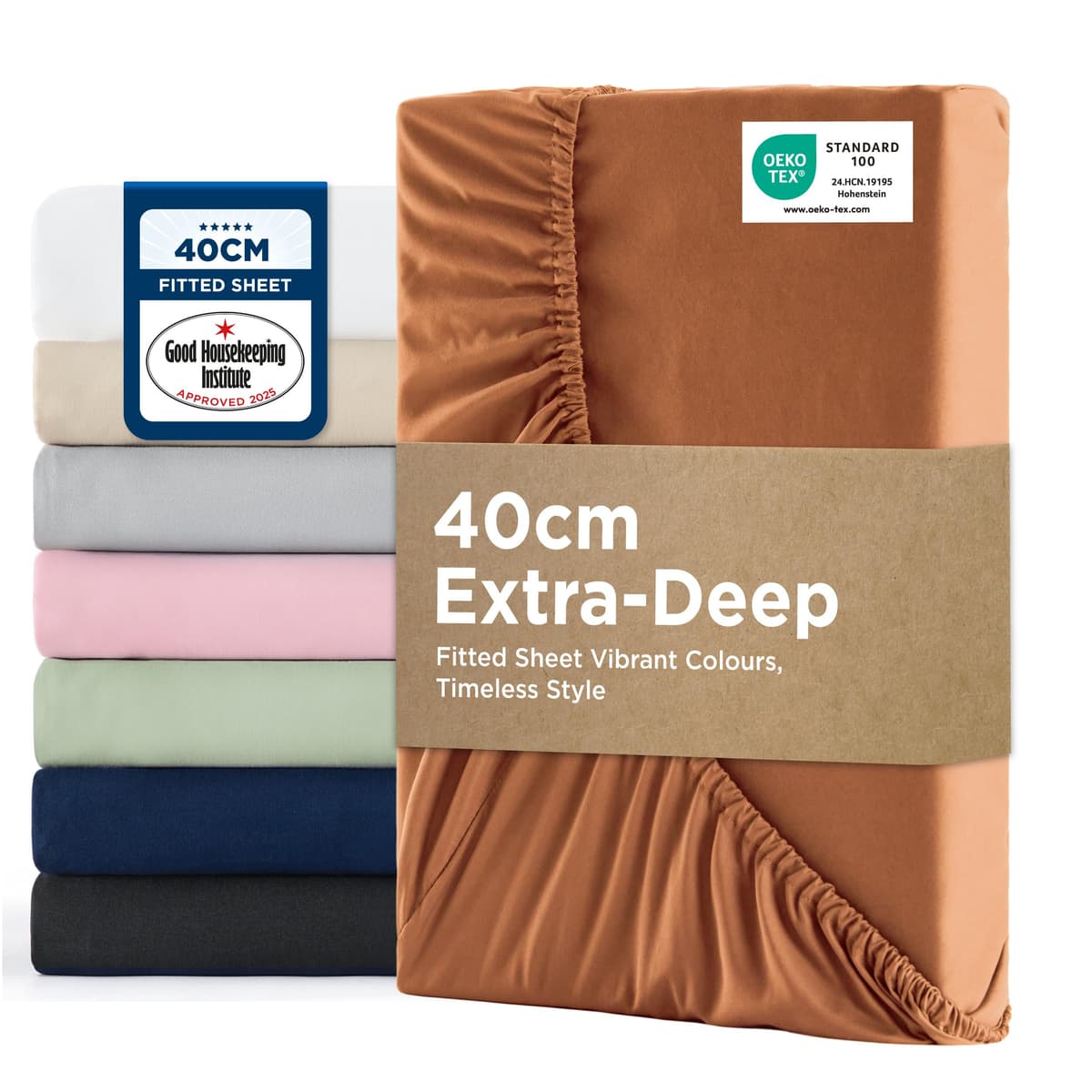 Bedsure Small Double Fitted Sheet - Bed Sheets Extra Deep Pocket 16 Inches (40 cm), Soft Brushed Polyester Microfiber Material for 3/4 Bed, Beige, 122x190cm — view 21