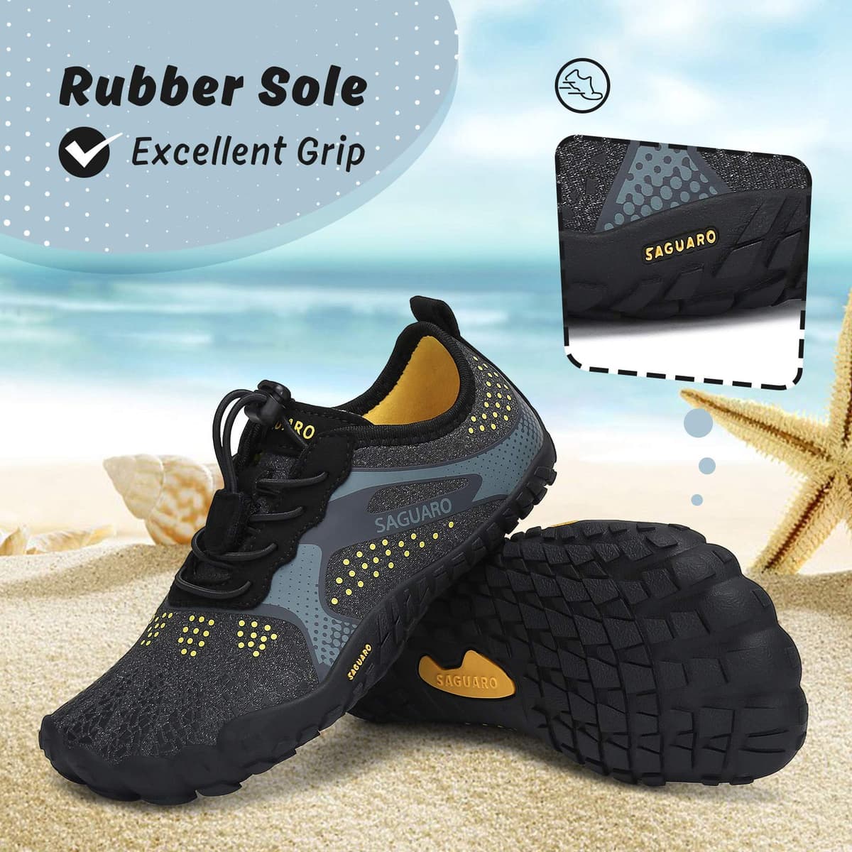 SAGUARO Niños Calzado Descalzos Zapatillas de Trail Niñas Transpirables Minimalistas Zapatillas de Deporte, 24-36 EU — view 6