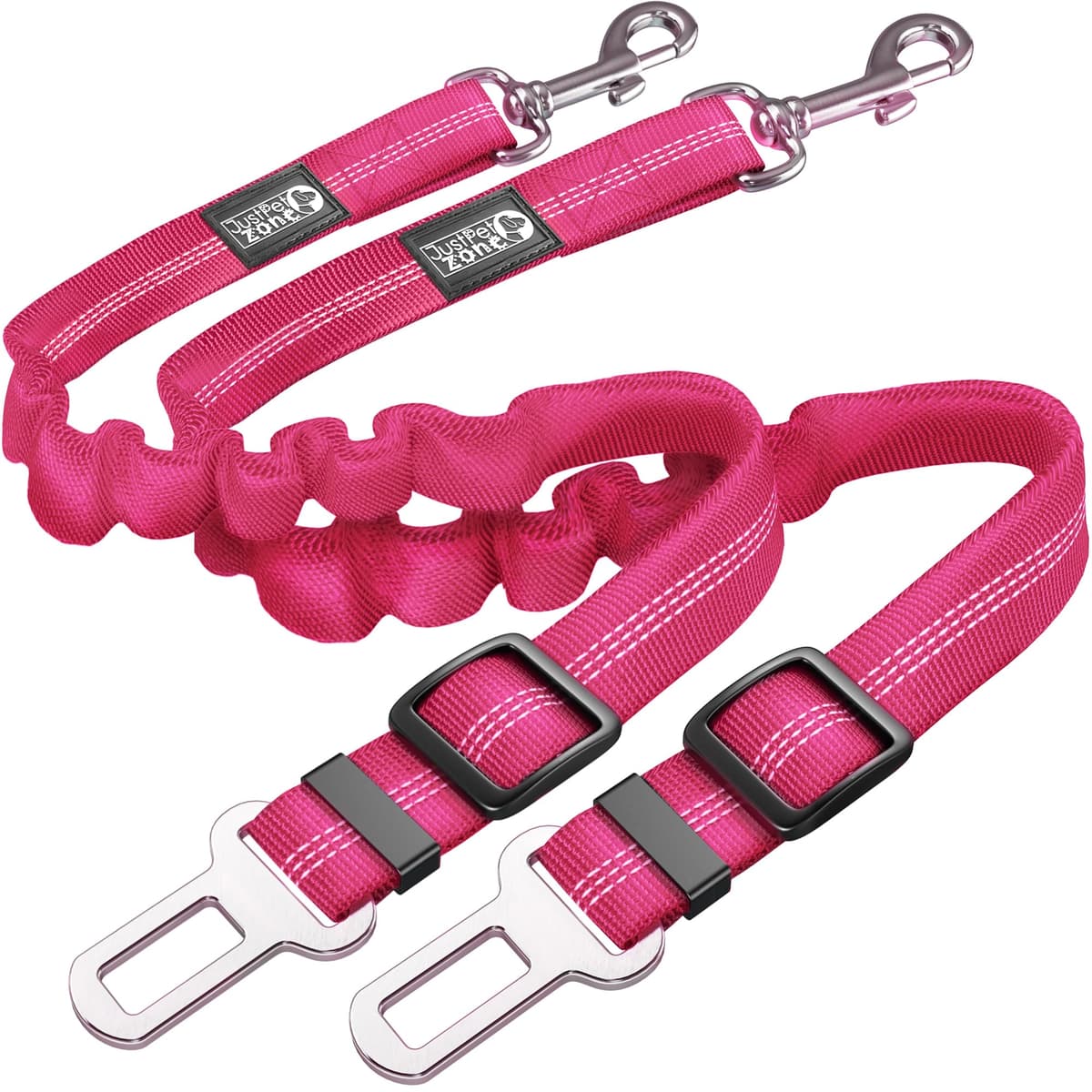 2 Pack Dog Seat Belt for Cars UK, Dog Car Harness, Heavy Duty, Double Layer, Elastic, Adjustable Safety Pet Seat Belt (Black). — view 3