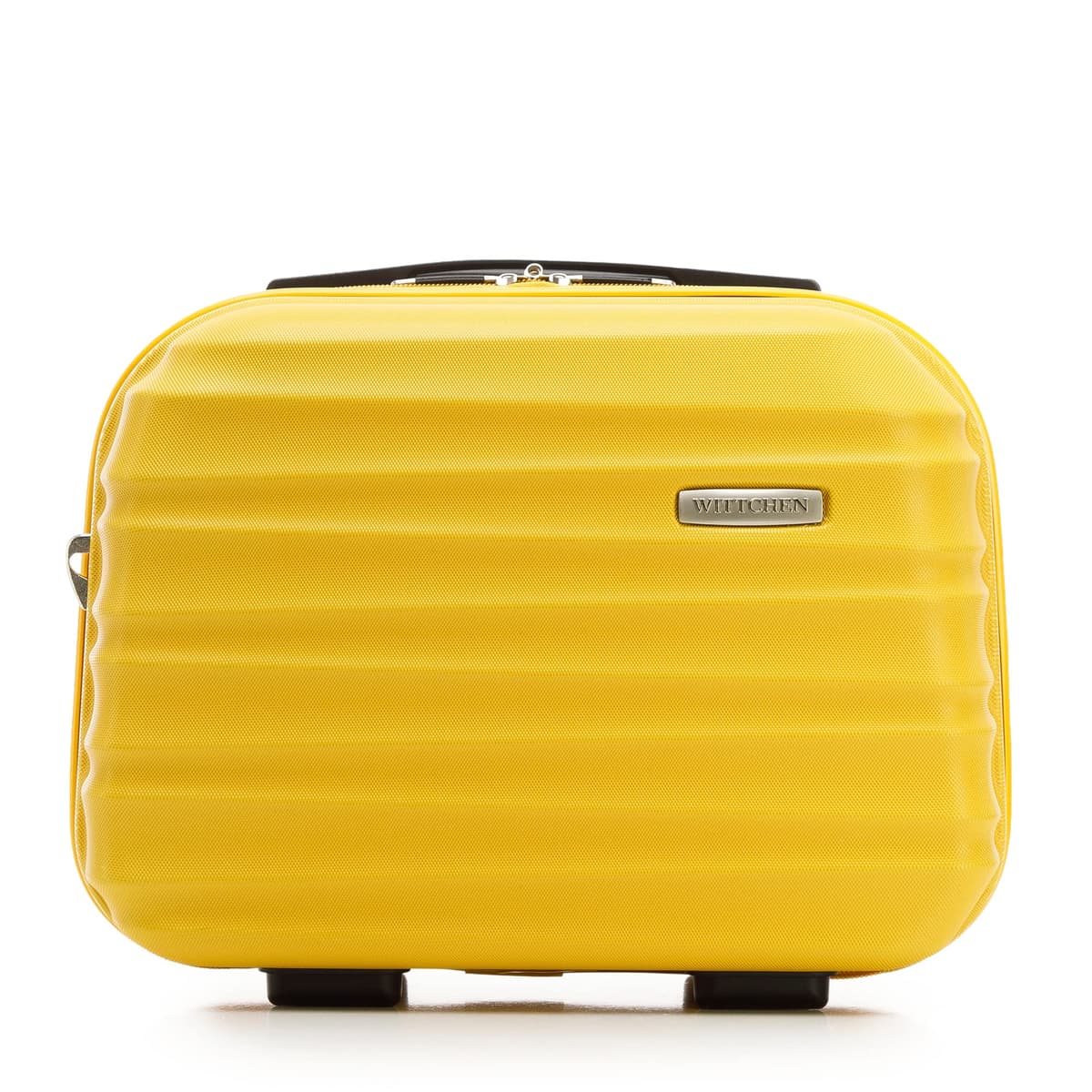 WITTCHEN Maleta Grande Trolley ABS rígido para facturación con 4 Ruedas giratorias Cerradura de combinación asa telescópica Groove Line Negro Ryanair/Vueling/Iberia/easyJet/Iberia Express — view 27