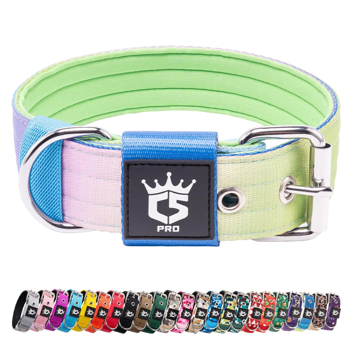 TSPRO Collar Táctico para Perros Ajustable, Collares con Broche de Metal Robusto, de 3,8 cm de Ancho, Duradero y Cómodo para Perros Medianos y Grandes (Negro M) — view 39