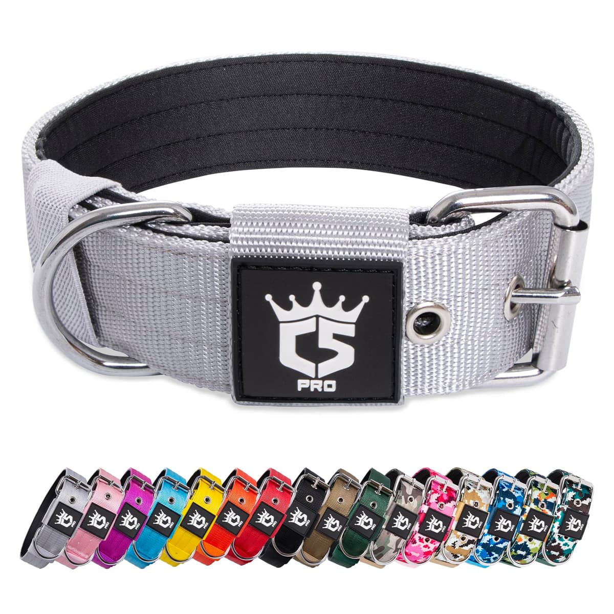 TSPRO Collar Táctico para Perros Ajustable, Collares con Broche de Metal Robusto, de 3,8 cm de Ancho, Duradero y Cómodo para Perros Medianos y Grandes (Negro M) — view 24
