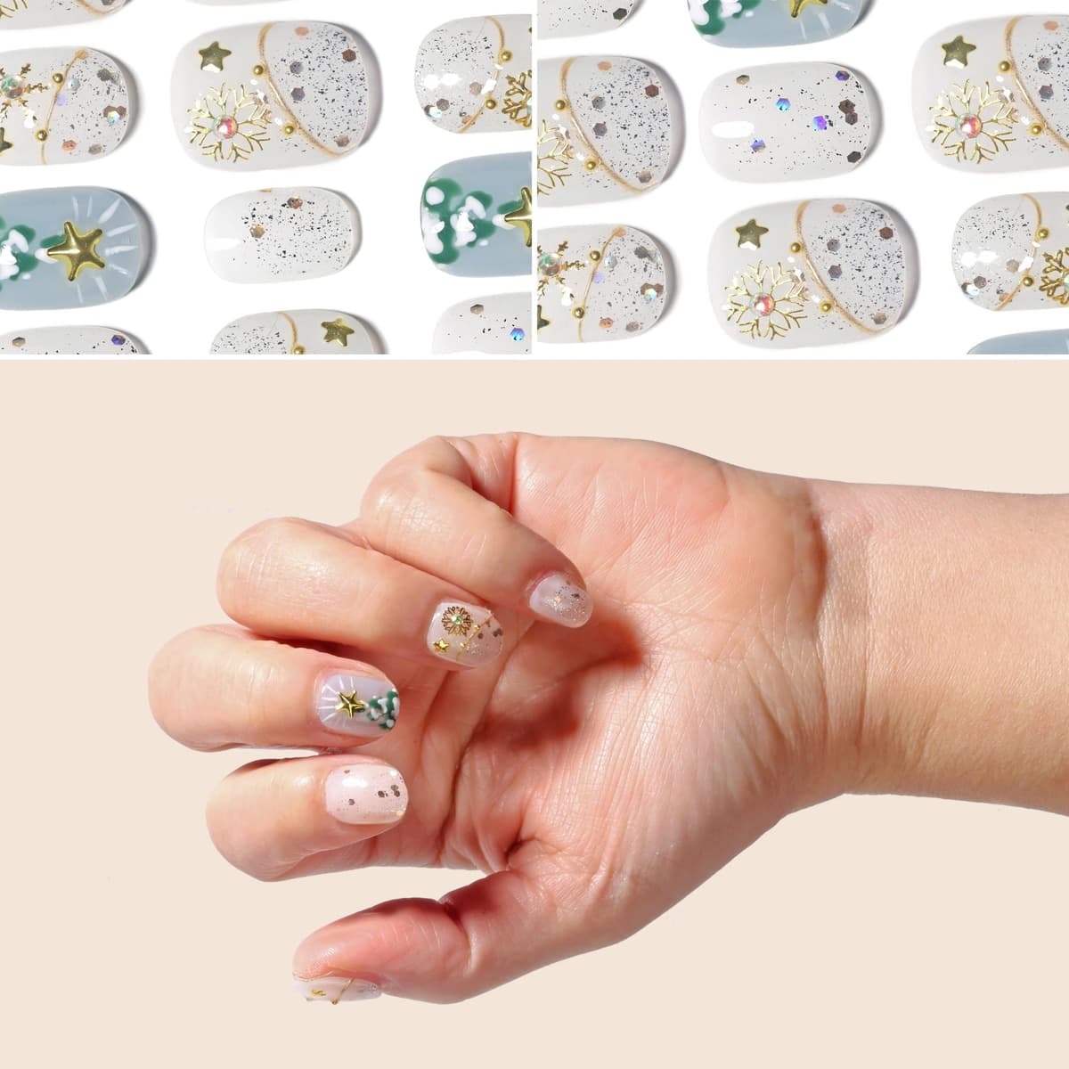 Sun&Beam Nails Handmade Press On Nail Long Coffin Ballerina Pink Flower Acrylic Fake Tip 3D Design Art Charms Cute with Storage Box 10 Pcs (S) — view 68