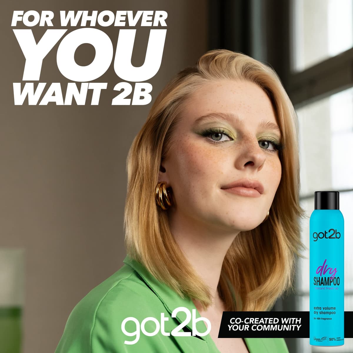 got2b Dry Shampoo Instant Fresh Up Extra Volume 200 ml, Cleans & Refreshes, Instant Fresh Up, for 24h Fragrance, Vegan Formula — view 6