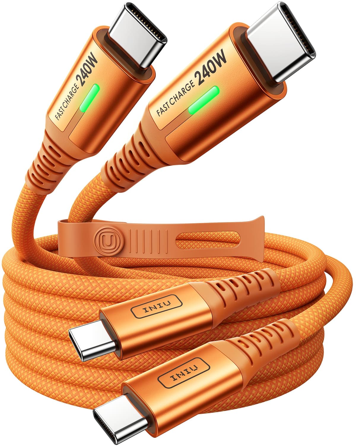 INIU 240W USB C to USB C Charger Cable, [2-Pack 2m] PD Type C Charge Cable, Super Fast Charging USB C Cable for iPhone 17 16 15 Pro Max Plus, MacBook iPad Air, Samsung S25 S24 Ultra, Steam Deck etc. — view 12