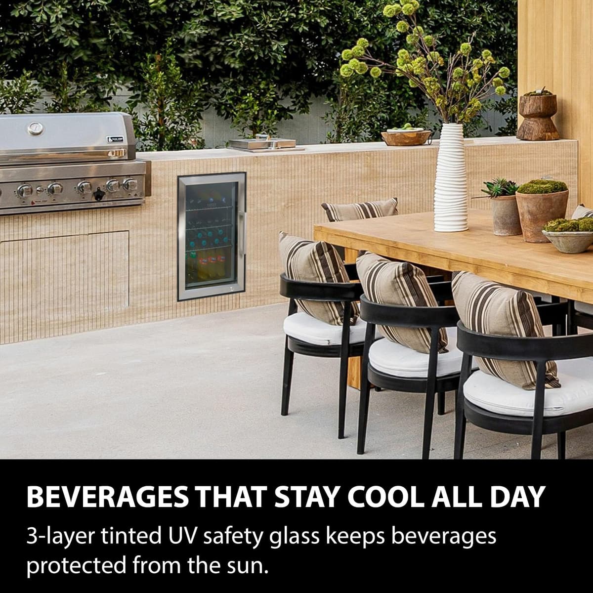 Caso Design Indoor & Outdoor Drinks Cooler Refridgerator, Stainless Steel, Left-Hand Door — view 5