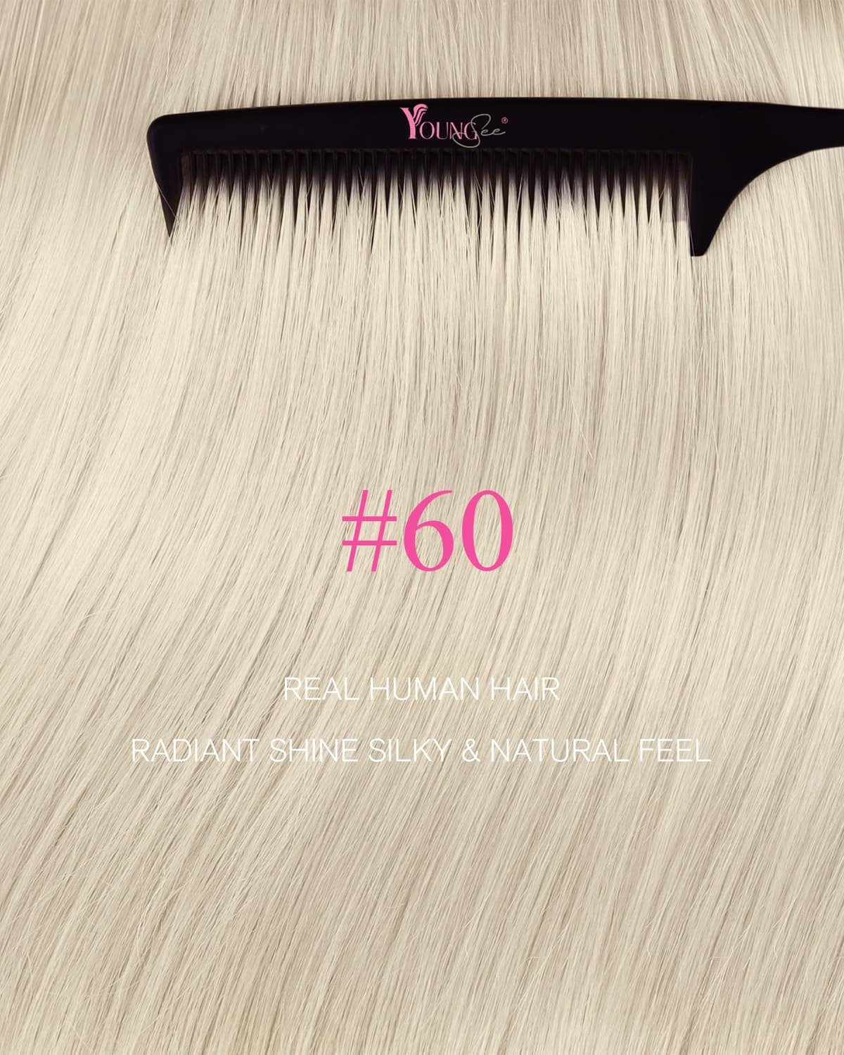 YoungSee Tape Hair Extensions Platinum Blonde 16In Tape in Hair Extensions Real Human Hair for Women 20pcs 50g Easy to Wear Hair Tape-in Extensions Blonde — view 2