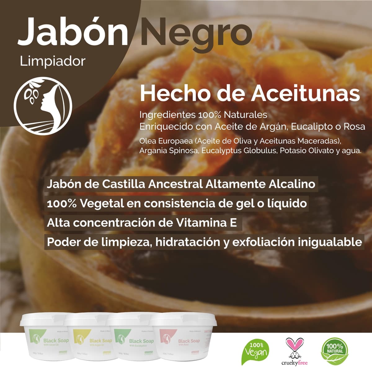 Fatima's Garden Jabón Negro con Eucalipto - Limpiador Purificante, 150g — view 3