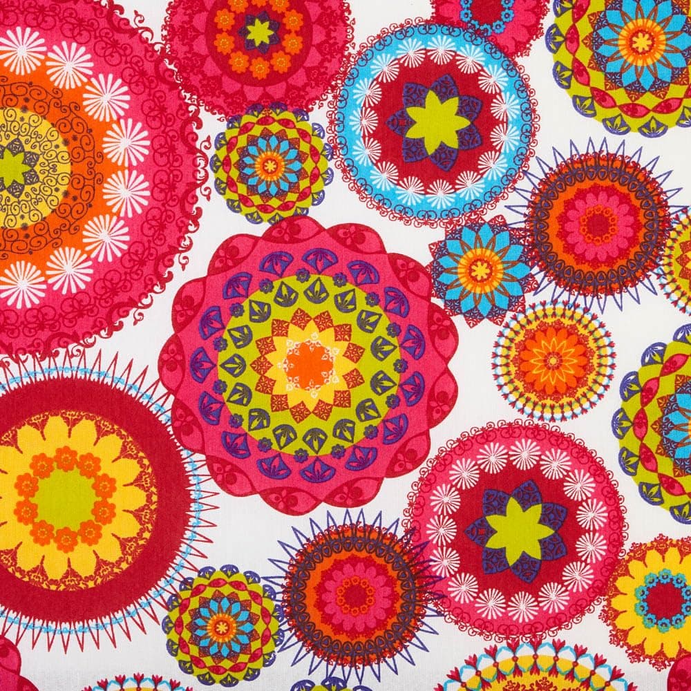 Kt KILOtela - Tela Loneta Estampada, Decoración, Tapizar, Cojines, Cortinas, Bolsos, Manteles, Costura Creativa, 100 cm Largo x 280 cm Ancho, Flores Sevilla, Rosa, Azul ─ 1 Metro — view 31