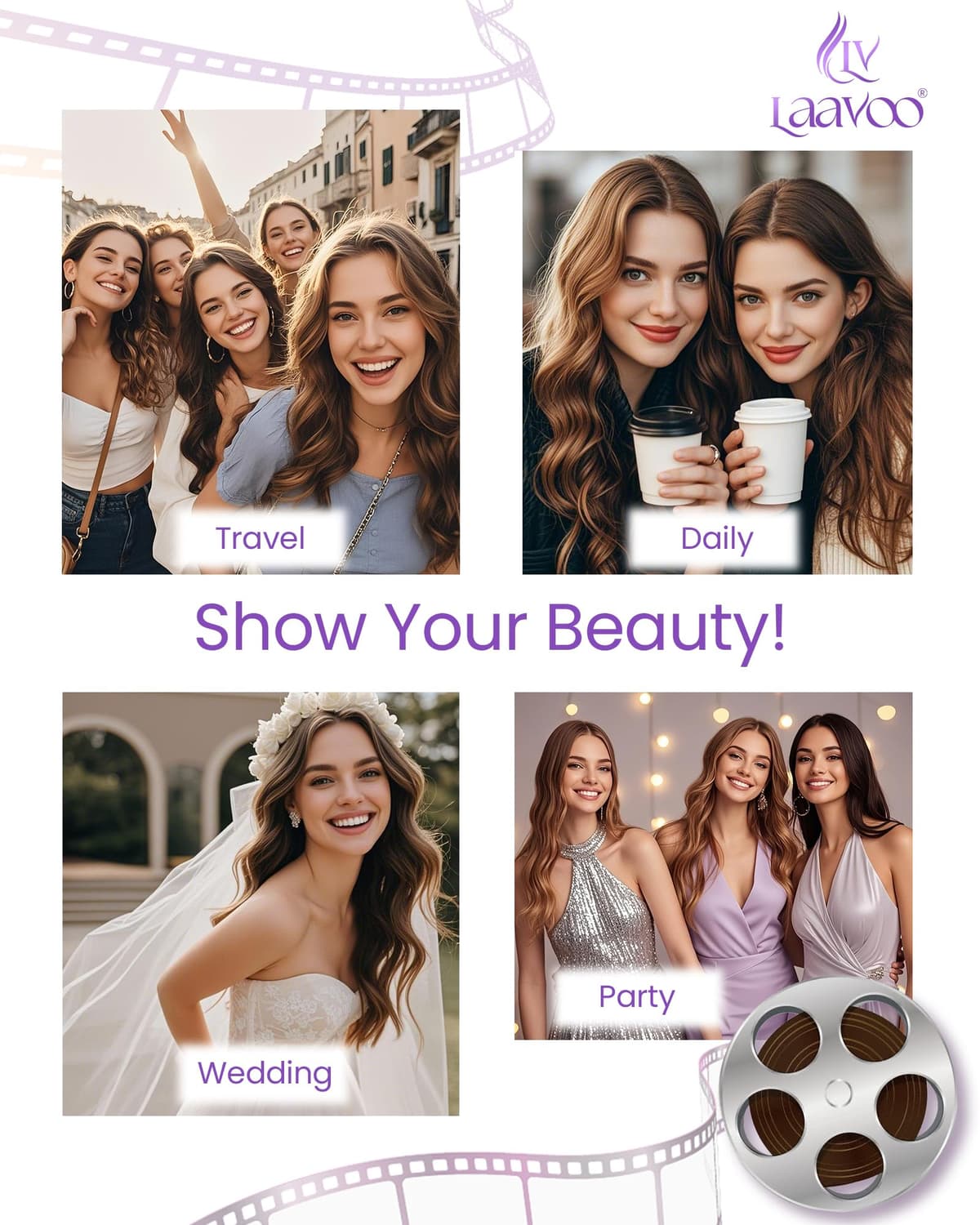 LaaVoo Tape in Hair Extensions Human Hair Blonde Tape Hair Extensions Real Human Hair Invisible Tapes Remy Straight Balayage Brown to Blonde Hair Double Sided Tabs 20pcs 50g 16 Inch #8/18/60 — view 24