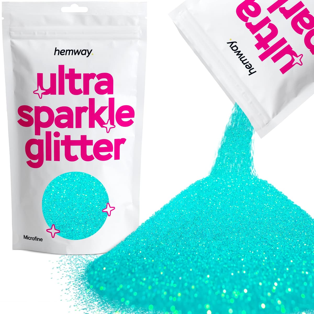 Hemway Ultra Sparkle Glitter Baby Pink Iridescent 100g Fine | Glitter for Arts & Craft, Makeup, Nail Art, Crafting, Card Making, Sparkle Decoration — view 192