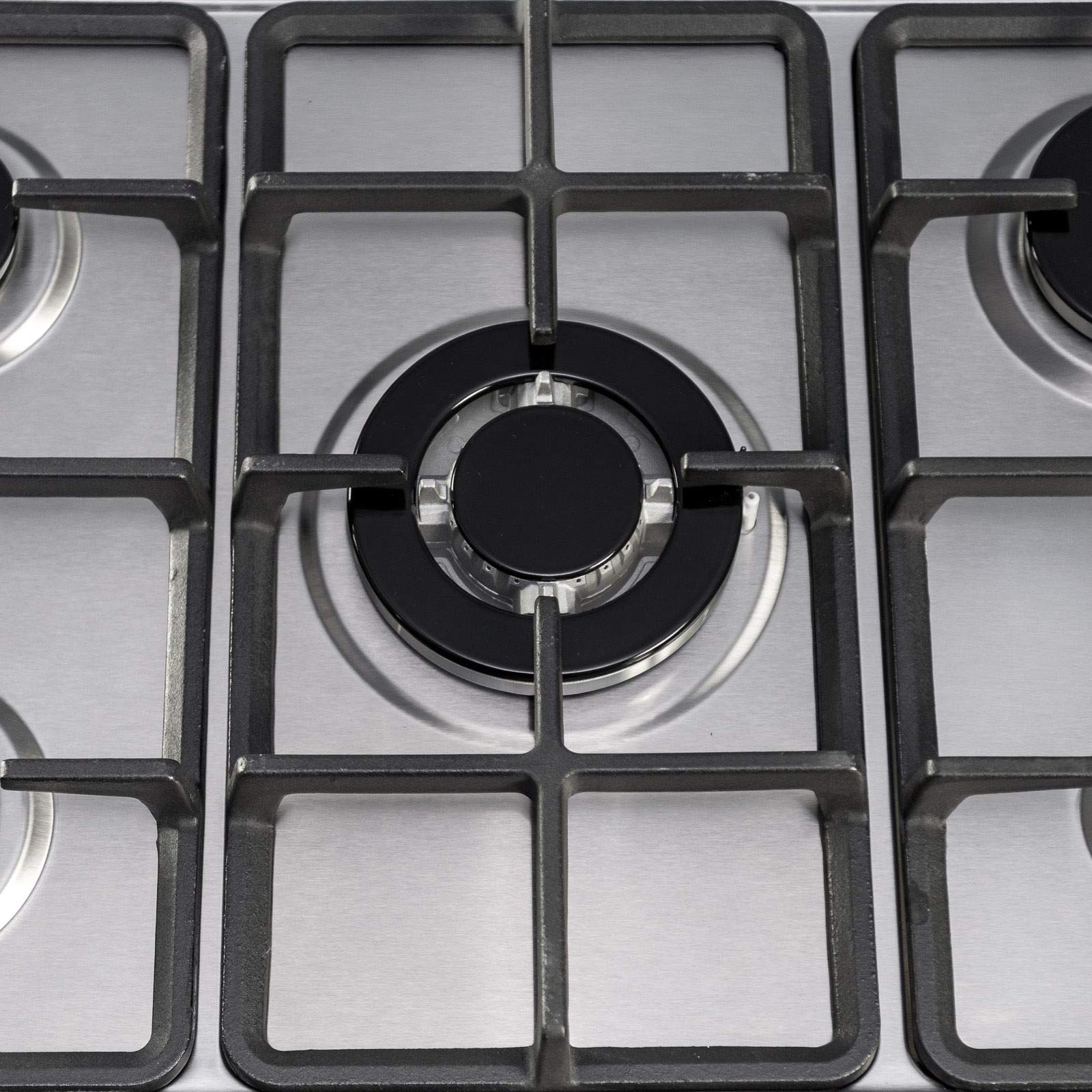 SIA 70cm Stainless Steel 5 Burner Gas Hob And Extractor Chimney Cooker Hood Fan — view 3