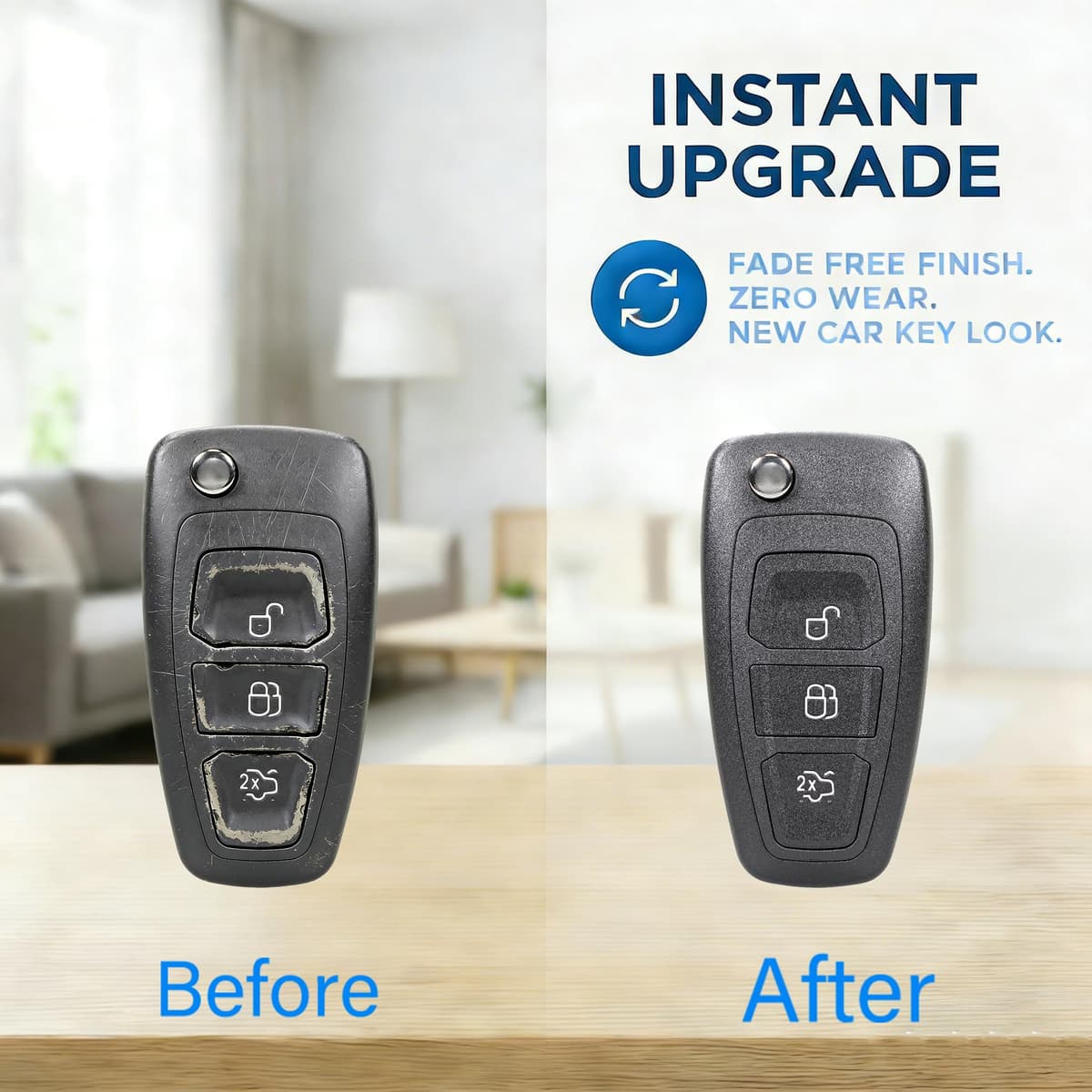 3 Buttons 433MHZ Car Key Fob with 4D83/63 Chip for Ford, Remote Control Key Compatible with Fiesta Mondeo Focus Kuga S-Max C-Max Galaxy Transit Connect Custom MK8 — view 5