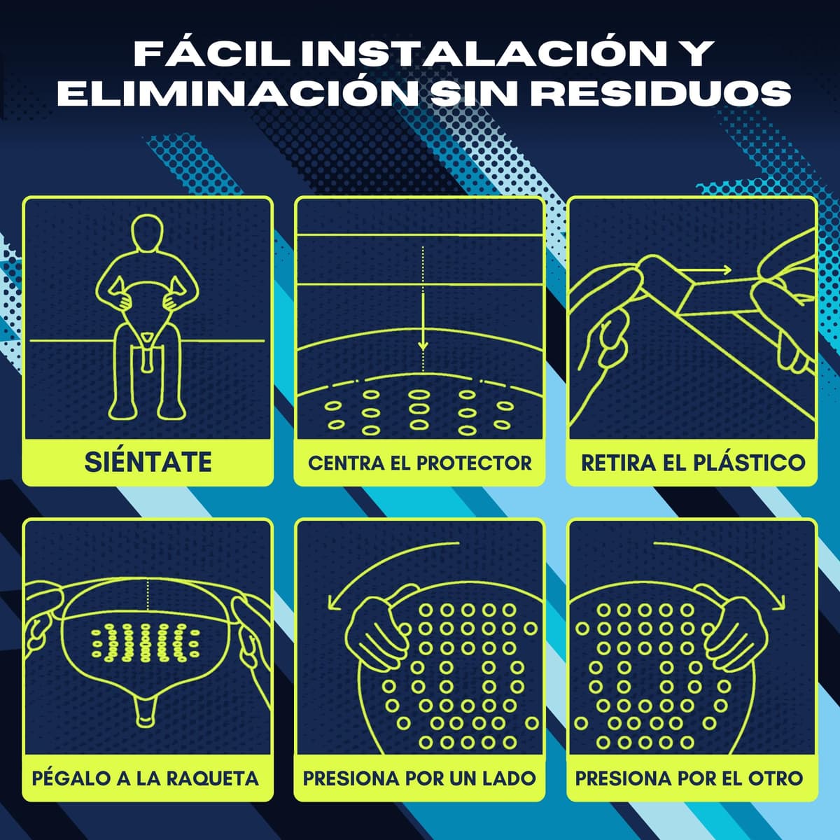 Protector Transparente Rugoso para Pala de Pádel - Cinta Protectora Multigranulada de Silicona — view 4